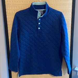 M Lauren James blue quilted pullover
